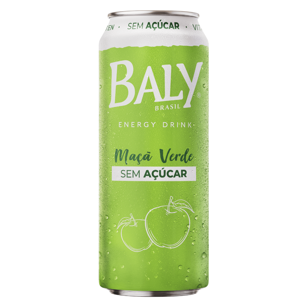 Energético Maçã-Verde Zero Açúcar Baly Lata 473ml